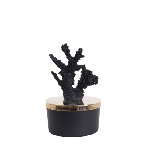 Bomboniera compleanno Chiaraela candela corallo nero bassa