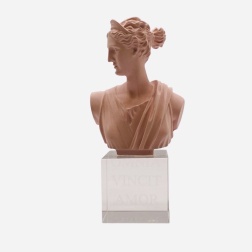 Bomboniera matrimonio Chiaraela busto Artemide medio rosa con base