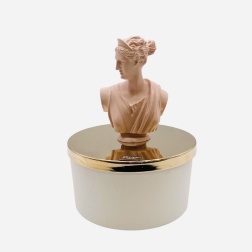 Bomboniera matrimonio Chiaraela candela busto Artemide rosa cipria