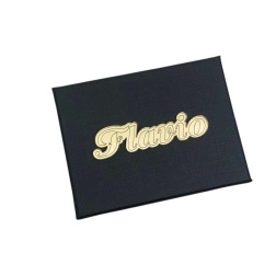 Bomboniera compleanno scatola personalizzata nera nome oro