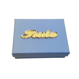 Bomboniera compleanno scatola personalizzata celeste nome oro
