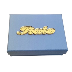 Bomboniera compleanno scatola personalizzata celeste nome oro