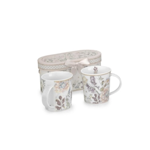 Bomboniera matrimonio Fantin argenti set 2 mug peonia