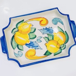 Bomboniera nozze argento vassoio grande ceramica Vietri limoni
