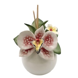 Bomboniera nozze argento profumatore grande Capodimonte orchidea